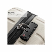 Troler cabina avion, cu carcasa rigida, TSA, 52cm x 35cm x 20cm, bej, Vivo, SC20-BEIGE